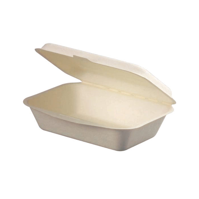 Conchiglia in polpa di canna da zucchero - 600 ml - 19 cm x 14 cm x 6 cm - 50 pezzi