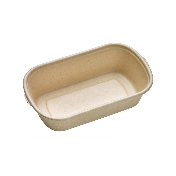 Vaschetta in polpa di canna da zucchero scura - 700 ml - 19,5 cm x 11,6 cm x 5 cm - 50 pezzi