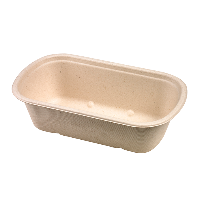 Vaschetta in polpa di canna da zucchero scura 229x134mm H44mm 750ml
