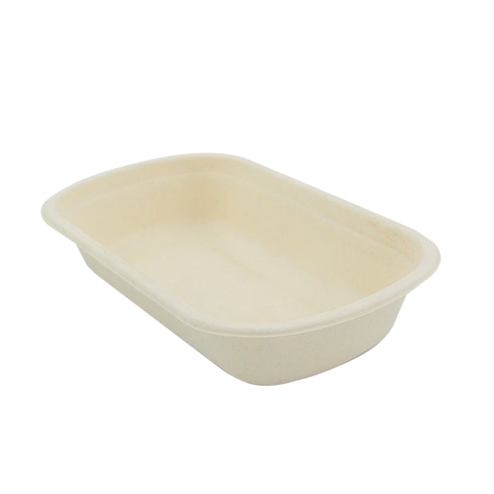 Vaschetta in polpa di canna da zucchero scura - 750 ml - 22,9 cm x 13,4 cm x 4,4 cm - 125 pezzi