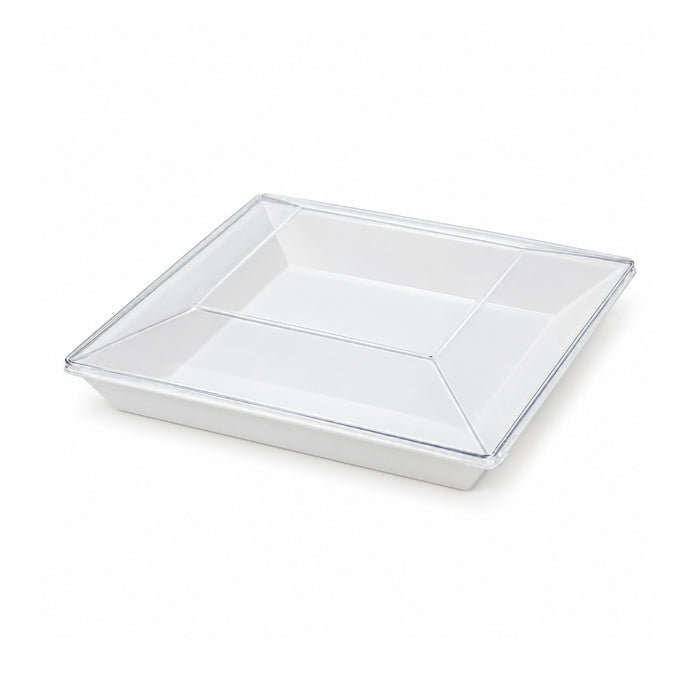 Coperchio in PET trasparente quadrato - 28 cm x 28 cm x 4 cm - 60 pezzi