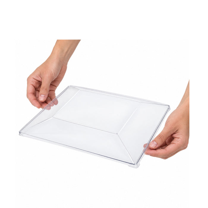 Coperchio in PET trasparente quadrato - 28 cm x 28 cm x 4 cm - 60 pezzi