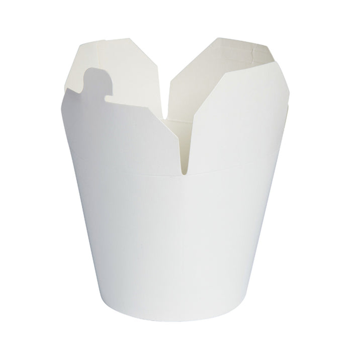 Contenitore a base tonda in cartone bianco stile orientale, chiusura a incastro - 950 ml - Ø 10,6 cm - H 12 cm - 50 pezzi