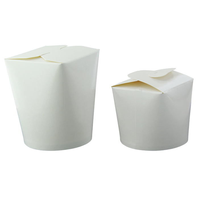 Contenitore a base tonda in cartone bianco, chiusura a nodo di papillon - 230 ml - Ø 7,5 cm - H 5,9 cm - 50 pezzi