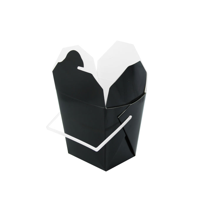 Contenitore quadrato in cartone nero stile orientale, chiusura a incastro - 415 ml - 9,2 cm x 7,4 cm x 9 cm - 50 pezzi