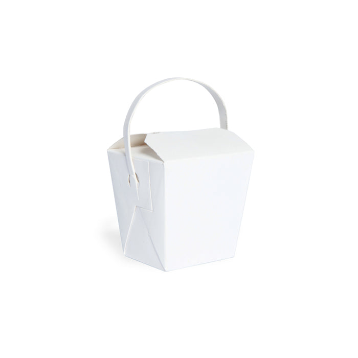 Contenitore quadrato in cartone bianco stile orientale, chiusura a incastro - 230 ml - 6,5 cm x 7,1 cm x 7 cm - 50 pezzi