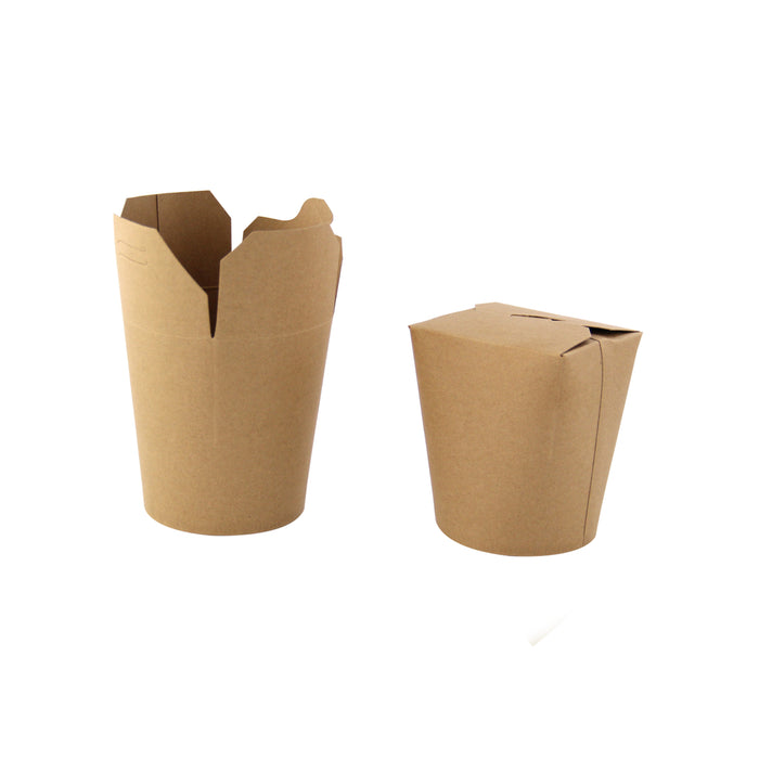 Contenitore tondo kraft stile orientale, chiusura a incastro - 550 ml - 7,2 cm x 8,7 cm x 9,5 cm - 50 pezzi