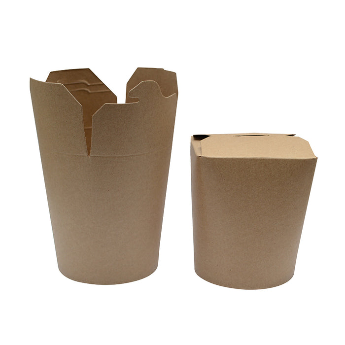Contenitore tondo kraft stile orientale, chiusura a incastro - 1000 ml - 10 cm x 9 cm x 12 cm - 25 pezzi