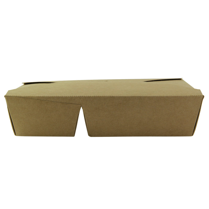 Lunchbox 2 scomparti in cartone kraft con chiusura a incastro - 1090 ml - 21,4 cm x 16 cm x 4,7 cm - 50 pezzi