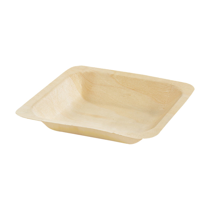 Piatto "Scandinavia" in legno - 14 cm x 14 cm x 2,5 cm - 50 pezzi