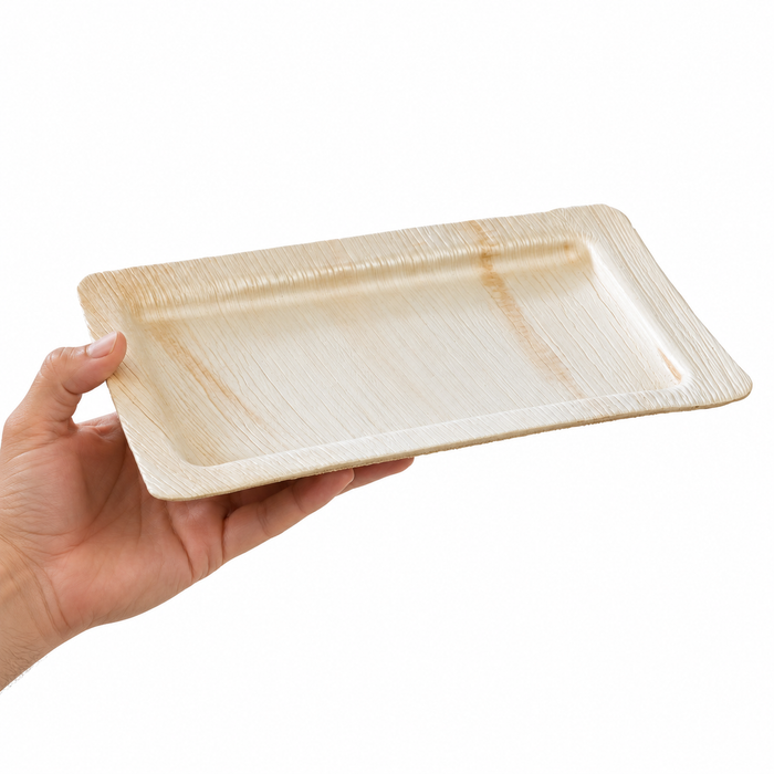 Piatto in palma - 24 cm x 16 cm x 2,5 cm - 25 pezzi