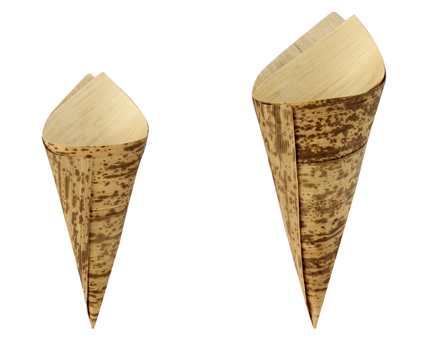 Cono in foglia in bambù - 147 ml - Ø 7 cm - H 17 cm - 100 pezzi
