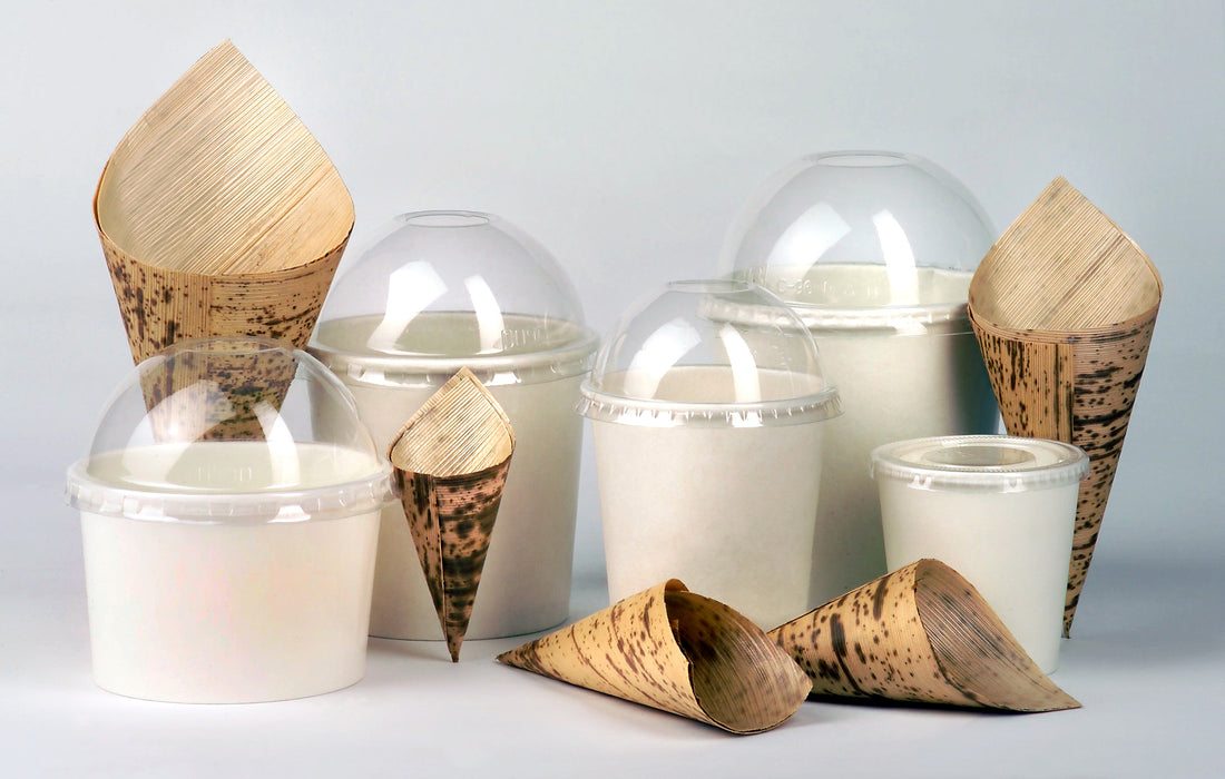 Cono in foglia in bambù - 147 ml - Ø 7 cm - H 17 cm - 100 pezzi