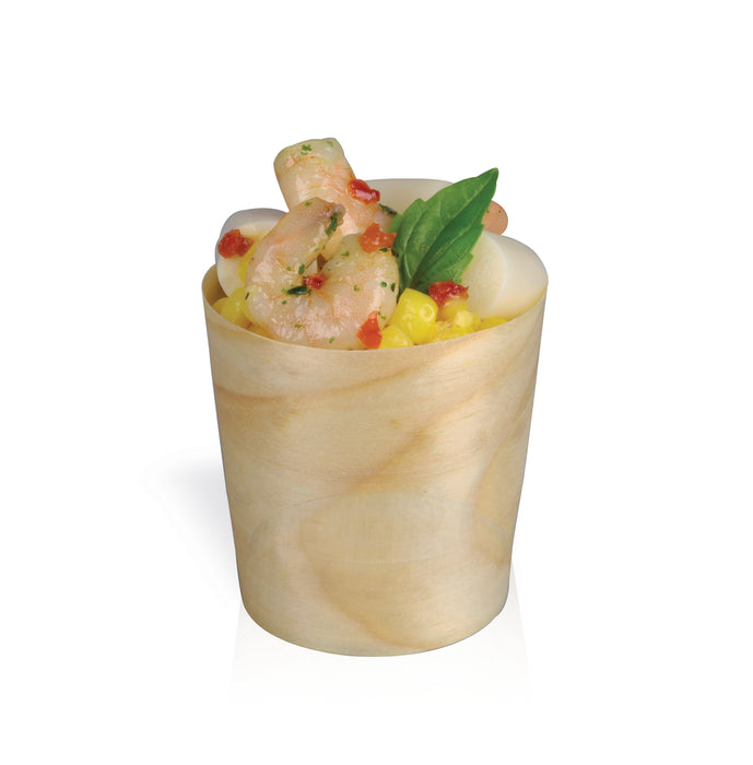 Bicchierino in legno - Ø 4,5 cm - H 4,5 cm - 100 pezzi