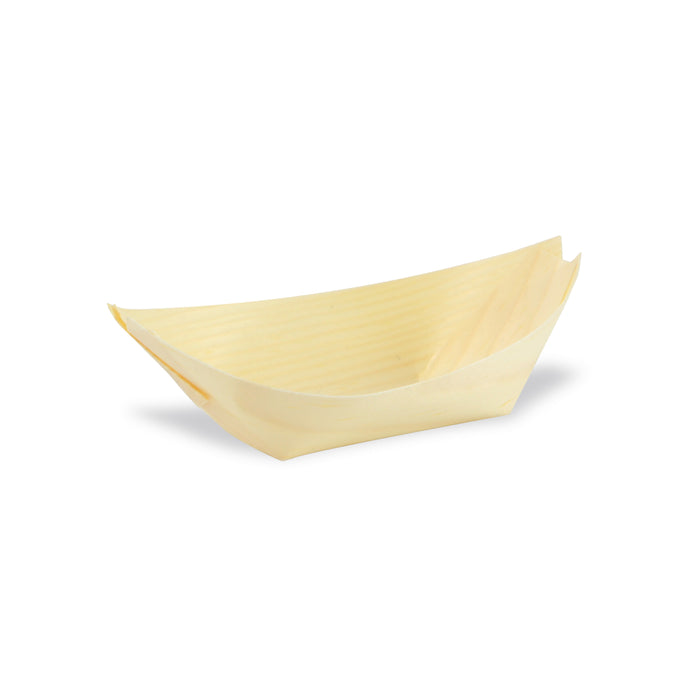 Vaschetta in legno a forma di barca - 11,3 cm x 7 cm x 1,4 cm - 100 pezzi