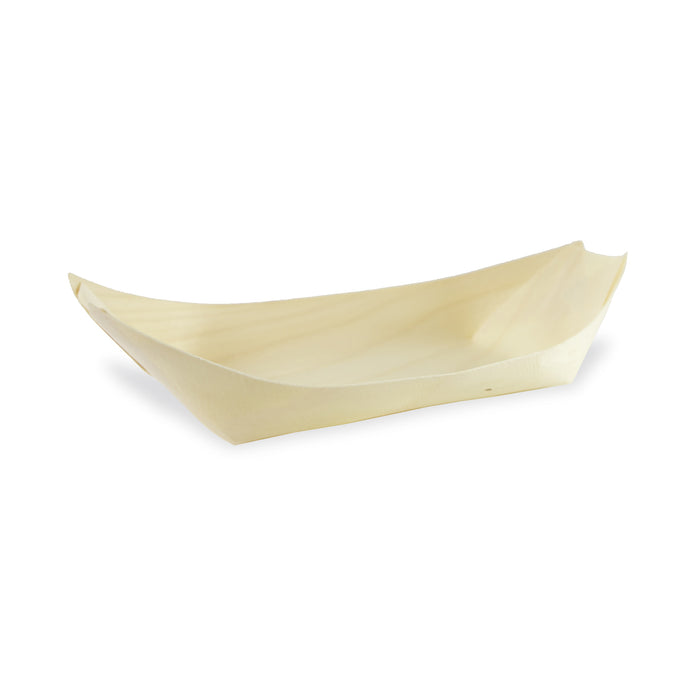 Vaschetta in legno a forma di barca - 14,5 cm x 7,5 cm x 2 cm - 50 pezzi