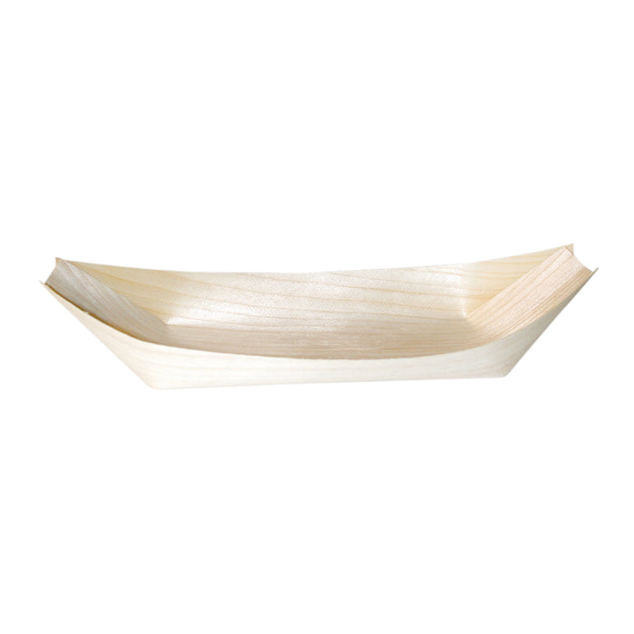 Vaschetta in legno a forma di barca - 24,5 cm x 11,5 cm x 2,7 cm - 50 pezzi