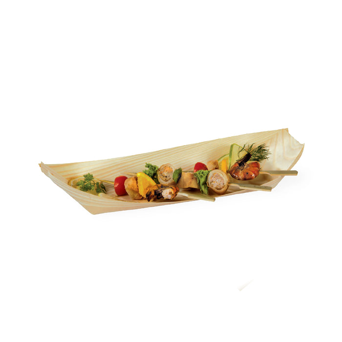 Vaschetta in legno a forma di barca - 31 cm x 12 cm x 5 cm - 50 pezzi