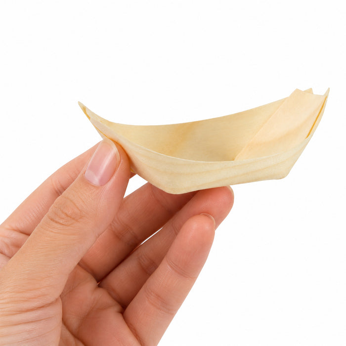 Vaschetta in legno a forma di barca - 6,5 cm x 4 cm x 2 cm - 100 pezzi