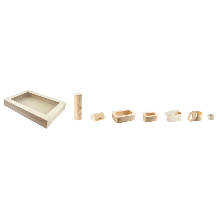 Scatola in legno con coperchio - 240 ml - 11 cm x 8 cm x 5,5 cm - 10 pezzi