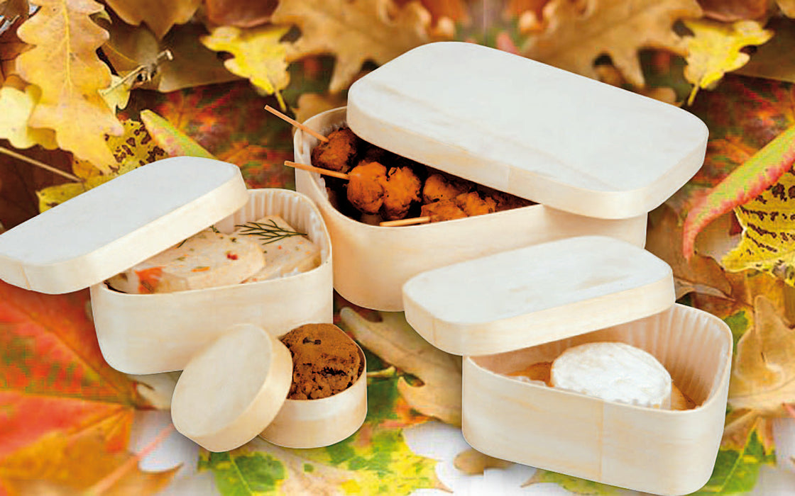 Scatola in legno con coperchio e finestra - 800 ml - 18,8 cm x 13 cm x 5 cm - 25 pezzi