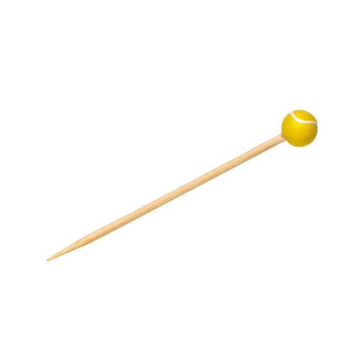 Stecchino in bambù con decorazione tennis (FOR50) - H 12 cm - 100 pezzi