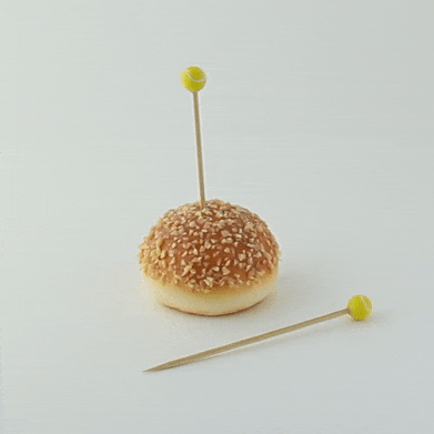 Stecchino in bambù con decorazione tennis (FOR50)  H120mm