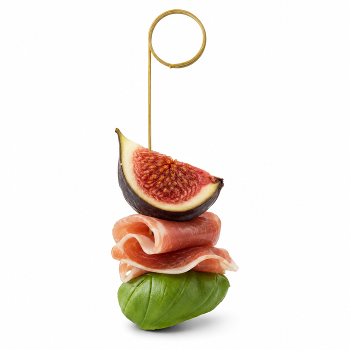Stecchino in bambù con decorazione ricciolo (FOR50) - H 12 cm - 100 pezzi