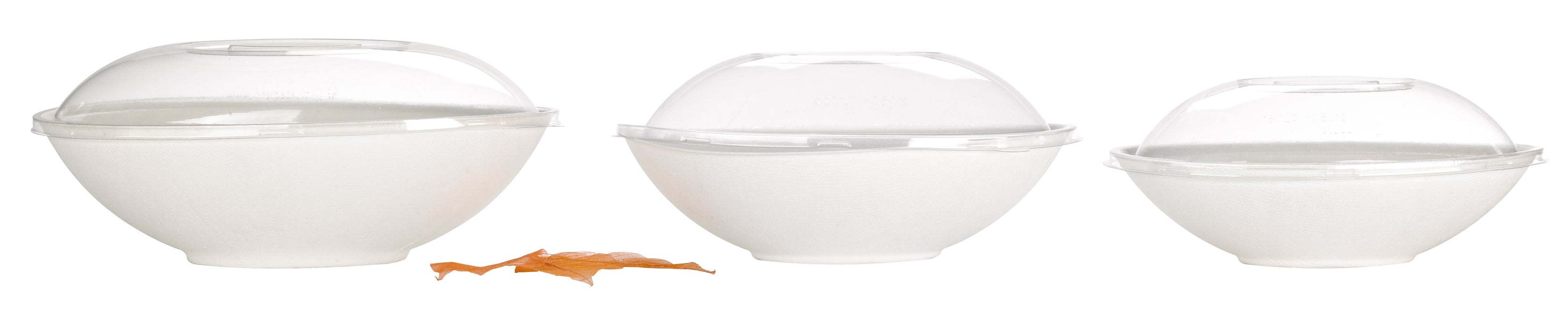 Ciotola "BioNchic" ovale in polpa di canna da zucchero - 1500 ml - 27 cm x 16,5 cm x 7,7 cm - 100 pezzi
