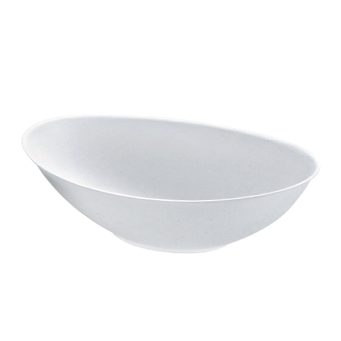Ciotola "BioNchic" ovale in polpa di canna da zucchero - 1500 ml - 27 cm x 16,5 cm x 7,7 cm - 100 pezzi