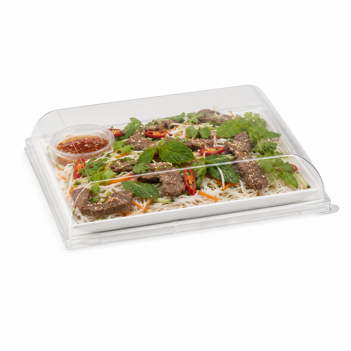 Coperchio BioNchic in PET trasparente (PET1) - 16,4 cm x 16,4 cm x 3,2 cm - 100 pezzi