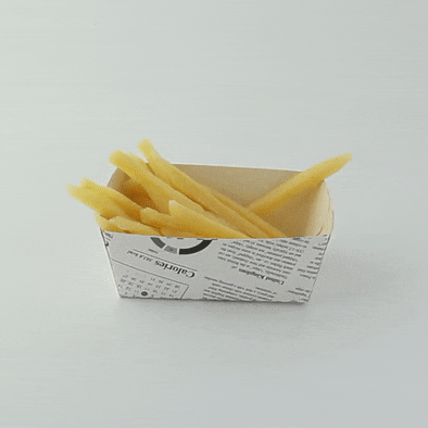 Vaschetta in cartone laminato in PE antiunto, decorazione stampa di giornale 90x55mm H40mm 250ml
