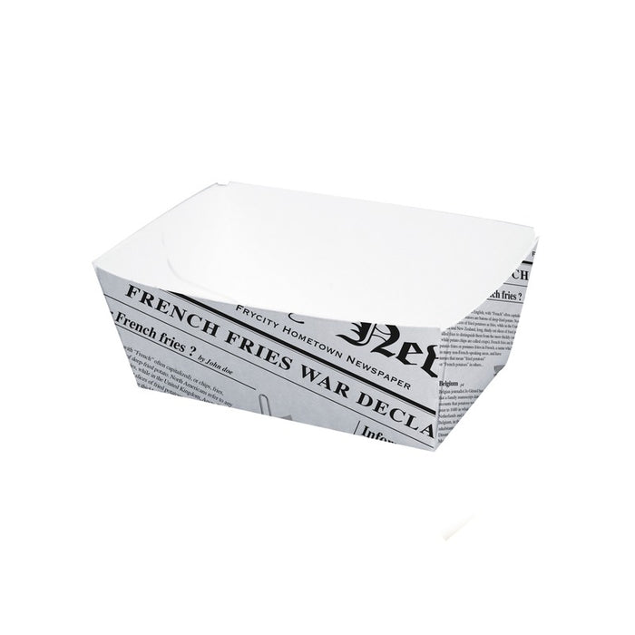 Vaschetta in cartone laminato in PE antiunto, decorazione stampa di giornale 90x55mm H40mm 250ml