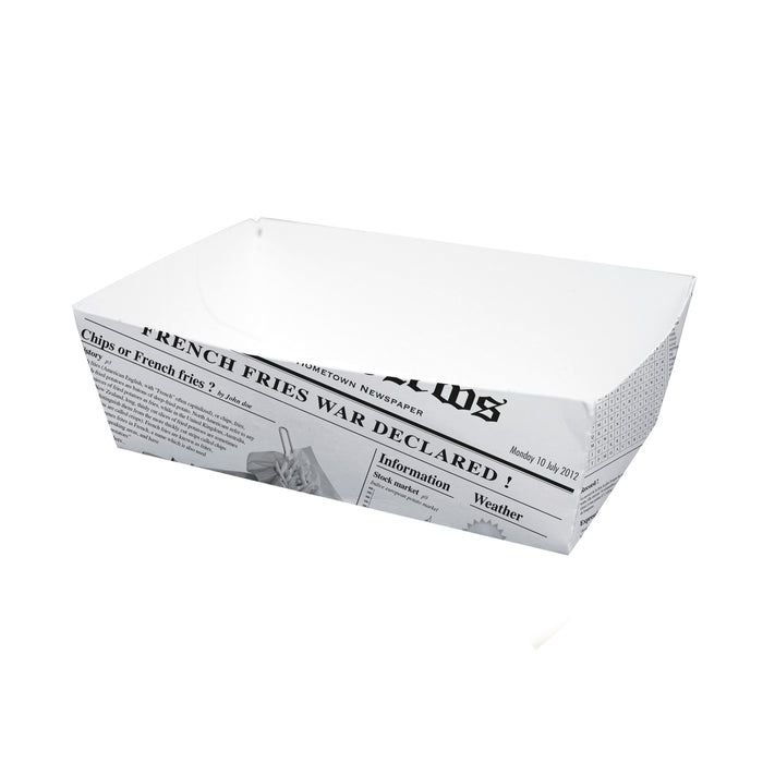 Cono in cartone laminato in PE antiunto, decorazione stampa di giornale - 850 ml - 15 cm x 9 cm x 5 cm - 100 pezzi