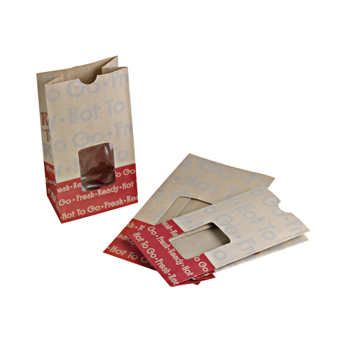 Sacchetto "SOS" "Ecokraft" in carta scura rinforzata con finestra - 15,3 cm x 11 cm x 28,5 cm - 500 pezzi