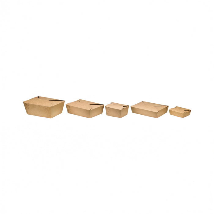 Lunchbox in cartone kraft con chiusura a incastro - 750 ml - 13 cm x 10,7 cm x 6,7 cm - 25 pezzi