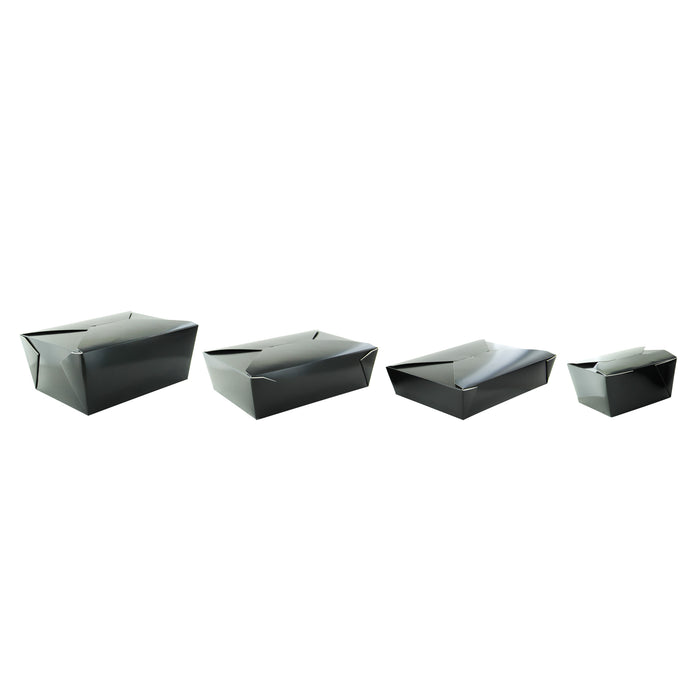 Lunchbox in cartone nero con chiusura a incastro - 750 ml - 13 cm x 10,8 cm x 6,7 cm - 25 pezzi