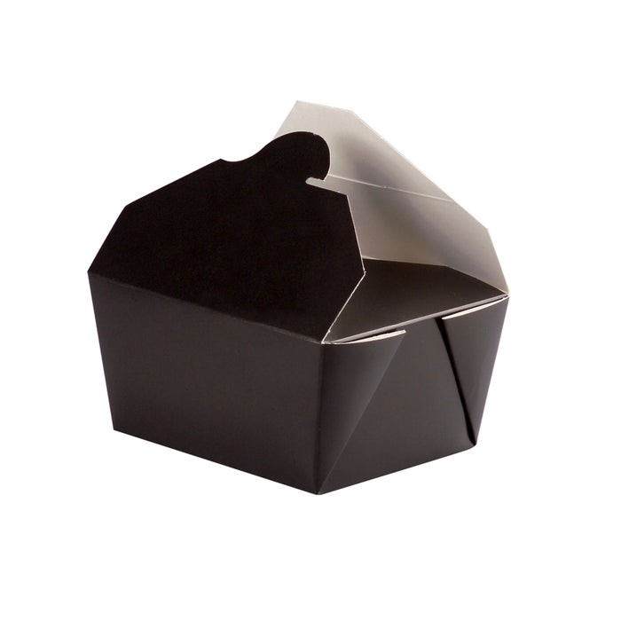 Lunchbox in cartone nero con chiusura a incastro - 750 ml - 13 cm x 10,8 cm x 6,7 cm - 25 pezzi