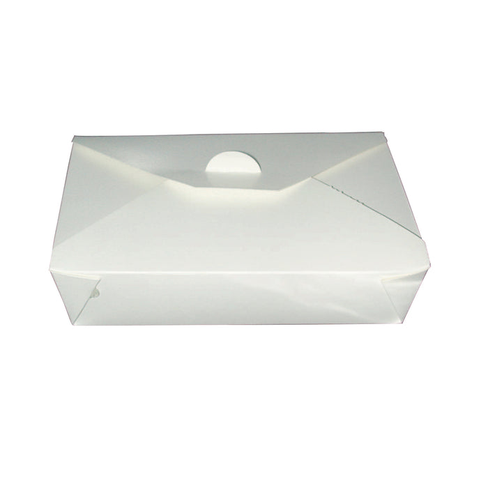 Lunchbox in cartone bianco con chiusura a incastro - 1450 ml - 21,7 cm x 16 cm x 5 cm - 25 pezzi