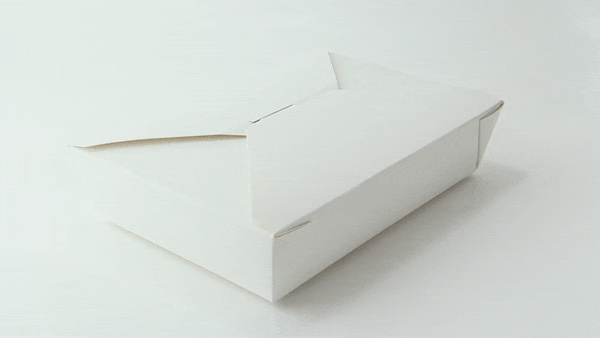 Lunchbox in cartone bianco con chiusura a incastro 217x160mm H50mm 1450ml
