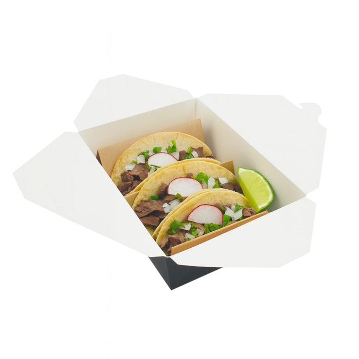 Lunchbox in cartone nero con chiusura a incastro 216x160mm H65mm 2000ml