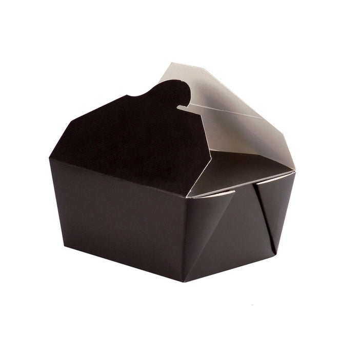 Lunchbox in cartone nero con chiusura a incastro 216x160mm H65mm 2000ml