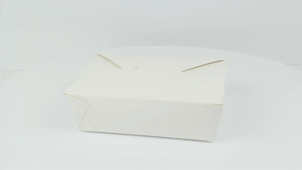 Lunchbox in cartone bianco con chiusura a incastro 217x160mm H67mm 2000ml