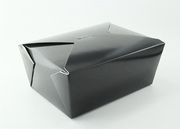 Lunchbox in cartone nero con chiusura a incastro 227x165mm H92mm 3000ml