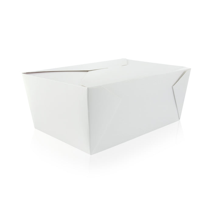 Lunchbox in cartone bianco con chiusura a incastro - 3000 ml - 22,6 cm x 16,7 cm x 9,2 cm - 40 pezzi