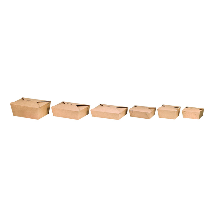 Lunchbox in cartone kraft con chiusura a incastro - 450 ml - 11 cm x 9 cm x 5 cm - 50 pezzi