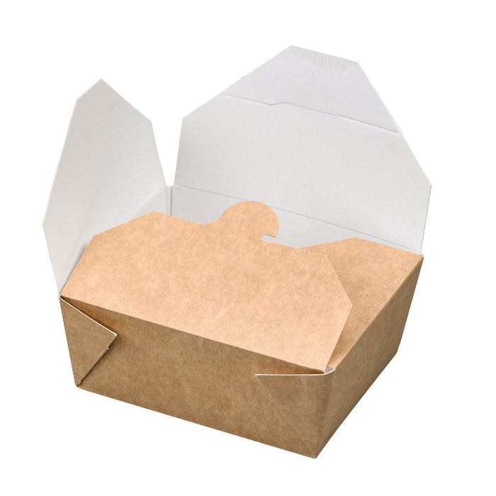 Lunchbox in cartone kraft con chiusura a incastro - 450 ml - 11 cm x 9 cm x 5 cm - 50 pezzi