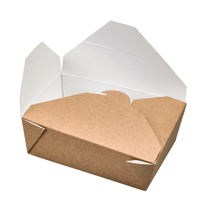 Lunchbox in cartone kraft con chiusura a incastro - 800 ml - 15,5 cm x 11,7 cm x 5 cm - 50 pezzi