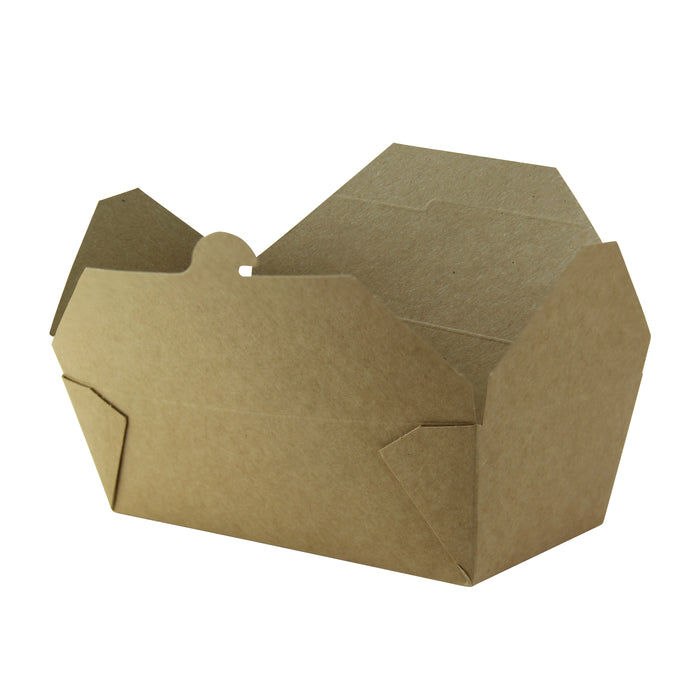 Lunchbox in cartone kraft con chiusura a incastro - 1000 ml - 19 cm x 11 cm x 6 cm - 50 pezzi