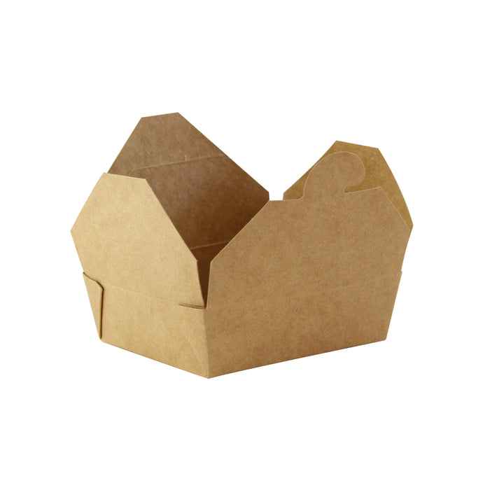 Mini lunchbox in cartone kraft con chiusura a incastro - 410 ml - 12 cm x 9,7 cm x 3,8 cm - 50 pezzi
